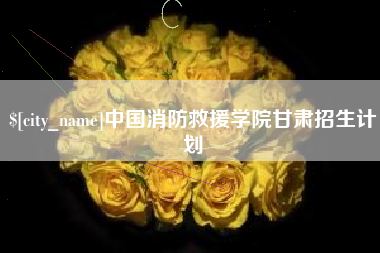 烟台中国消防救援学院甘肃招生计划