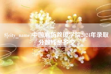 烟台中国消防救援学院2024年录取分数线是多少