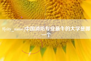 烟台中国消防专业最牛的大学是哪一个