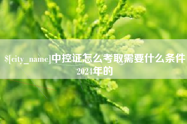 烟台中控证怎么考取需要什么条件2024年的