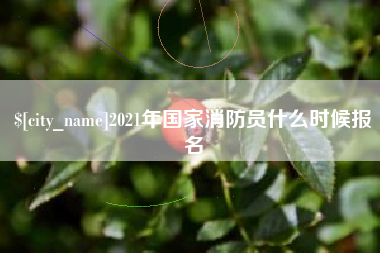 烟台2021年国家消防员什么时候报名