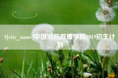 烟台中国消防救援学院2019招生计划